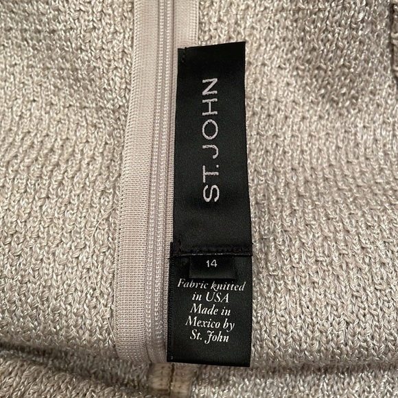 St. John Tan Knit Skirt Suit - Picture 7 of 7